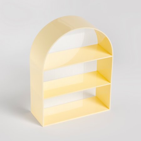 VENTRAY Home Acrylic Arched Multi-Layer Storage Shelf Yellow