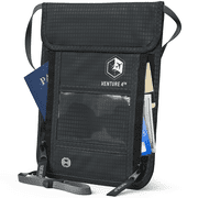 VENTURE 4TH Travel Neck Wallet, RFID Blocking Passport Holder - Gray