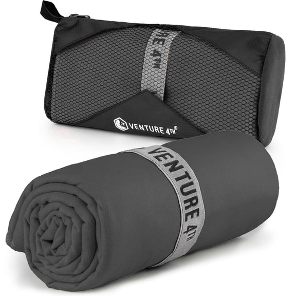 VENTURE 4TH Quick Dry Microfiber Towel for Camping & Gym - Army Green XL