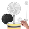 thumbnail image 1 of VENTY Portable Fan - Wireless Battery Operated Fan, 48HR Run Time 16000MAH Oscillating Rechargeable Fan, Remote Control & LED Lighting, Folding Telescopic Camping Fan (White with Case), 1 of 7