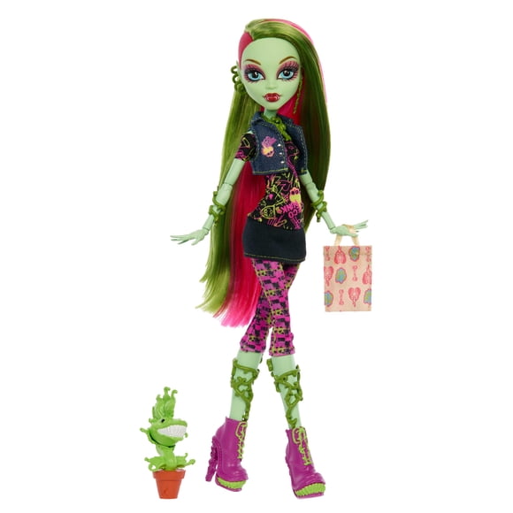 Monster High Boo-riginal Creeproduction Venus McFlytrap Doll with Diary, Doll Stand and Pet