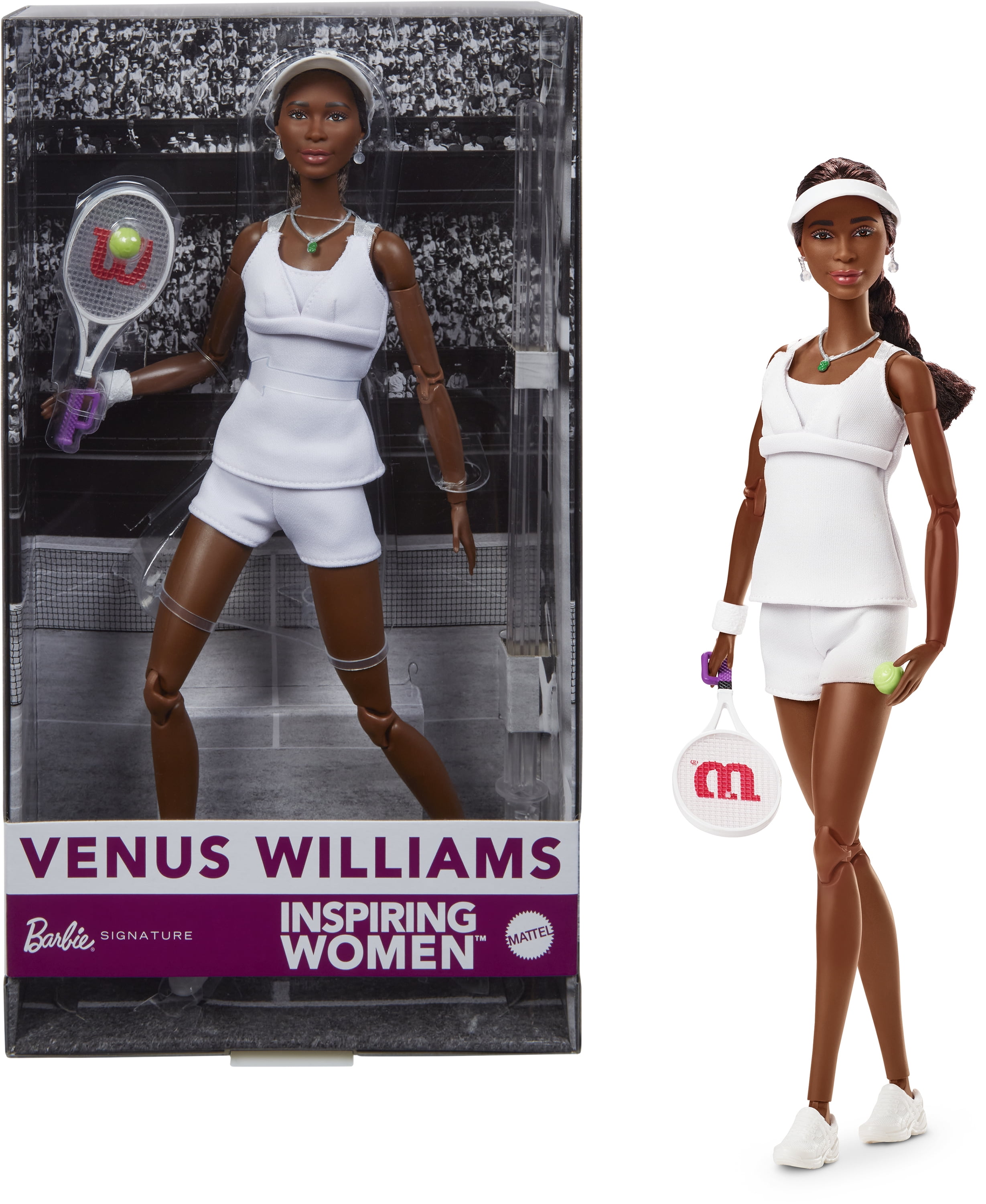 Barbie Inspiring Women Series, Venus Williams Fashion Doll with Signature Tennis Uniform