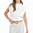 thumbnail image 1 of VENUZOR Mock Neck Sleeveless Sweater Vest Women Casual Cap Sleeve Knit Pullover Tank Tops, 1 of 6