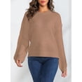 thumbnail image 1 of VENUZOR Oversized Waffle Texture Sweaters for Women Long Sleeve Pullover Knitted Tops, 1 of 9