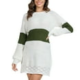 thumbnail image 1 of VENUZOR Women's Casual Patchwork Color Oversized Pullover Sweater Mid-Length Ribbed Knit Dress, 1 of 9
