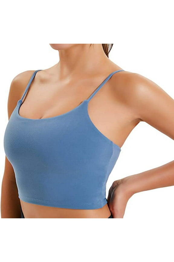 Women’s Longline Sports Bra Tank Padded Camisole Bras for Women Workout Yoga Bras Vest Gym Running