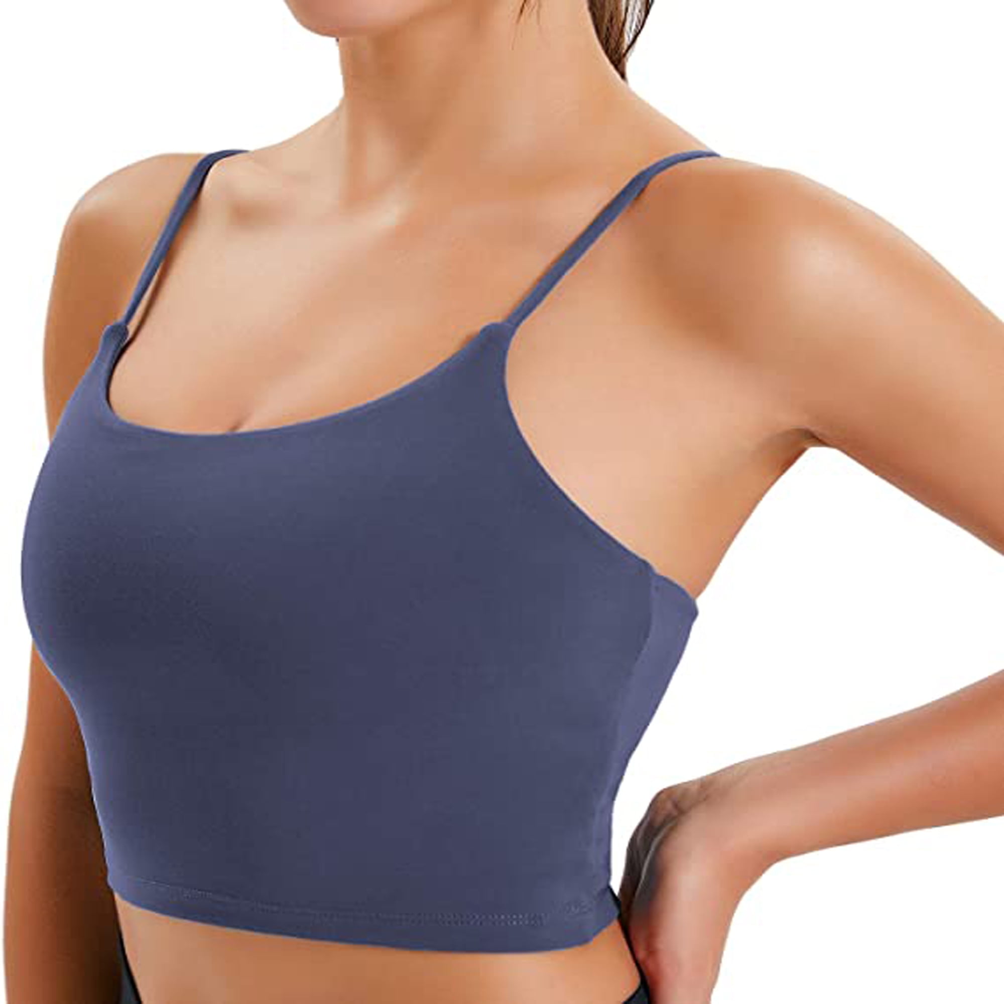 HORISUN Sports Bra Longline Zip Front Closure Workout Tops Yoga Crop Tank  Top with Built in Bra for Women