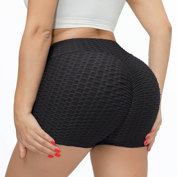 VENUZOR Yoga Shorts for Women Ruched Butt Lifting Booty Anti Cellulite Shorts Scrunch Textured Workout Shorts