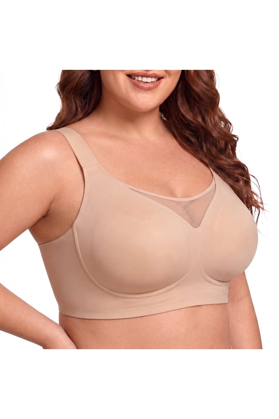Women's Wireless Back Smoothing Bra, Seamless Full Coverage, M-5XL