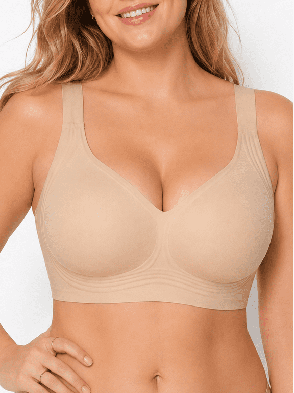 Smooth Wireless Bras for Women,No Underwire Full Coverage Seamless Plus Size Everyday T-Shirt Bra