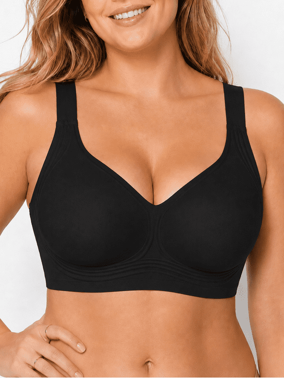 Smooth Wireless Bras for Women,No Underwire Full Coverage Seamless Plus Size Everyday T-Shirt Bra
