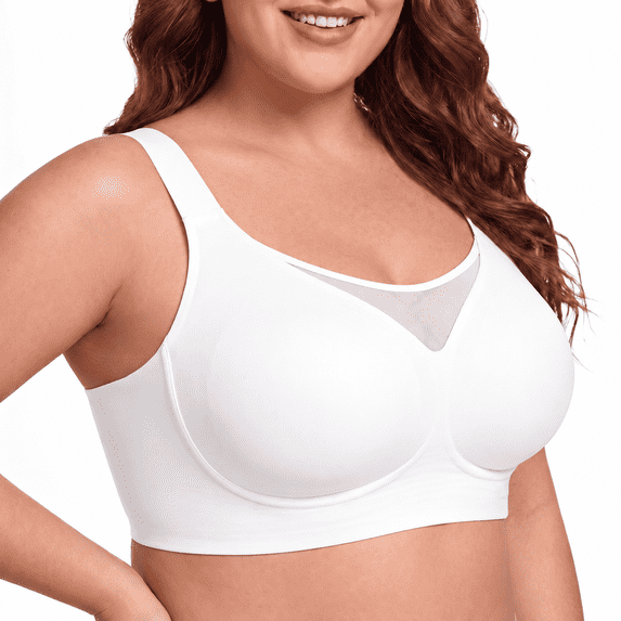 VEOFUX Wireless Bras for Women Plus Size, Full Coverage Comfortable Wirefree Bra with push up bra, Seamless Everyday bralette for Heavy Breas