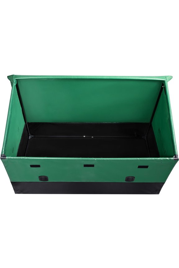 VEOVR 150 Gallon Outdoor Storage Box Waterproof PE Tarpaulin Deck Box with Galvanized Frame All Weather Protection Portable for Camping Garden Poolside