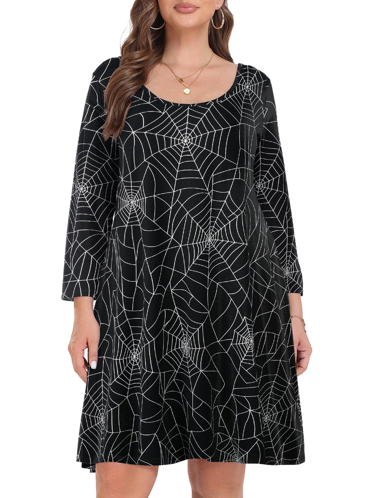 Chicbeautyy✨2026 New Women's Casual Short Sleeve Crew Neck Flowy Swing Tunic Dress(buy 2 free shipping)