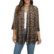 VEPKUL Women Cardigan Casual Lightweight Plus Size Cardigan 3/4 Sleeve Open Front Soft Light Cardigan Drape Duster 1XL-5XL