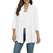 VEPKUL Women Cardigan Casual Lightweight Plus Size Cardigan 3/4 Sleeve Open Front Soft Light Cardigan Drape Duster 1XL-5XL