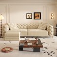 thumbnail image 1 of VEPXXP 97.7" 3-in-1 Convertible Sleeper Sofa, Pull Out Sofa Bed with Deep Seat & Movable Ottoman, Button Tufted Couch for Living Room, Apricot, 1 of 9