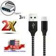 thumbnail image 1 of VERA 2 pcs 3.3 ft Black Data Cable Braided Super Compatibility Flexible Type-C Fast Speed Charger Cord for Type-C/for Android Phone, 1 of 8