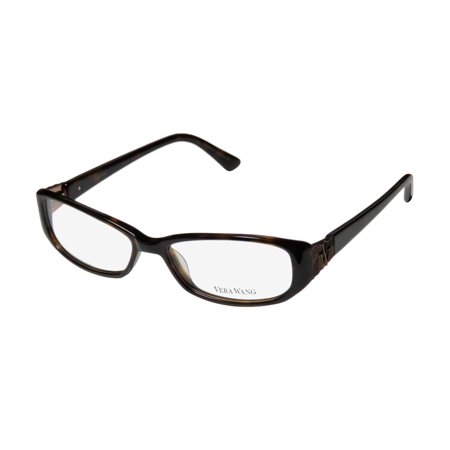 NEW VERA WANG V094 WOMENS/LADIES DESIGNER FULL-RIM TORTOISE POPULAR DESIGN MODERN GENUINE FRAME DEMO LENSES 51-15-134 FLEXIBLE HINGES EYEGLASSES/SPECTACLES