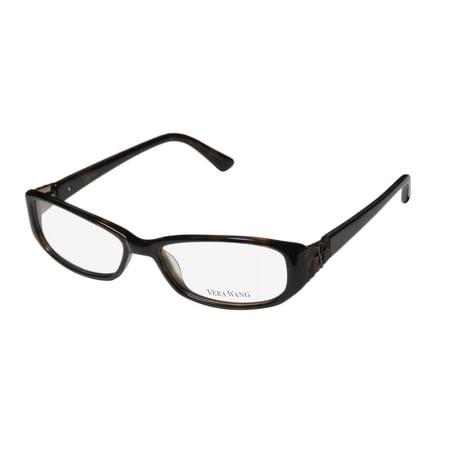 NEW VERA WANG V094 WOMENS/LADIES DESIGNER FULL-RIM TORTOISE POPULAR DESIGN MODERN GENUINE FRAME DEMO LENSES 51-15-134 FLEXIBLE HINGES EYEGLASSES/SPECTACLES