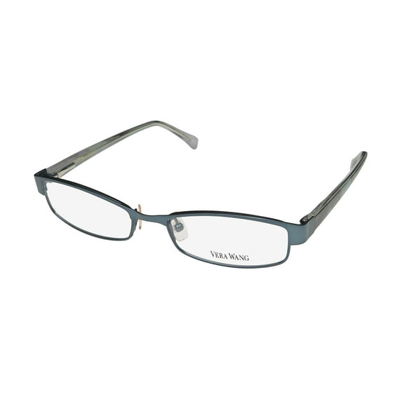 NEW VERA WANG V098 WOMENS/LADIES DESIGNER FULL-RIM TEAL FRAME DEMO LENSES 49-16-130 FLEXIBLE HINGES EYEGLASSES/EYEGLASS FRAME