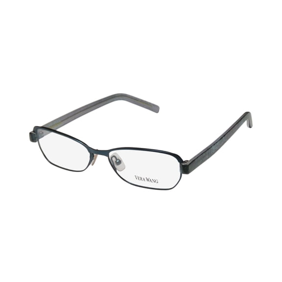 NEW VERA WANG V301 WOMENS/LADIES DESIGNER FULL-RIM TEAL / BLUE PATTERN GLAMOROUS STUNNING FOR LADIES FRAME DEMO LENSES 48-14-135 EYEGLASSES/EYEGLASS FRAME