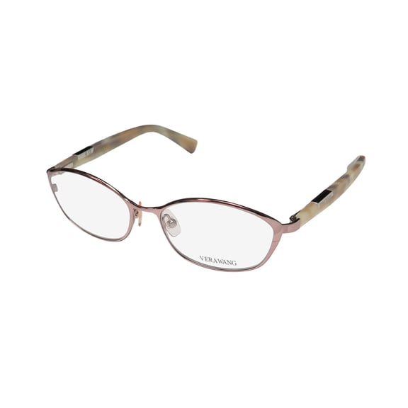 NEW VERA WANG V358 WOMENS/LADIES CAT EYE FULL-RIM ROSE GOLD FRAME DEMO LENSES 52-15-135 SPRING HINGES EYEGLASSES/EYEGLASS FRAME