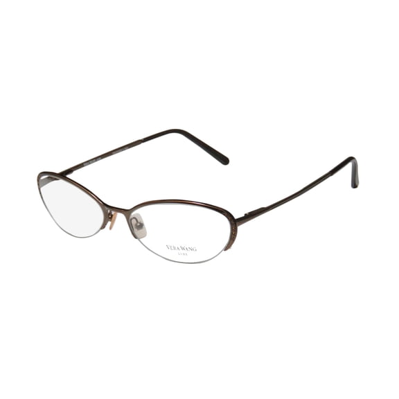 VERA WANG LUXE EPIPHANY II ITALIAN TITANIUM CAT EYE EYEGLASS FRAME CRYSTALS