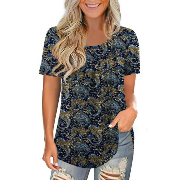 VERABENDI Women's Plus Size Tunic Tops Short Sleeve Casual Lace Pleated Shirts Summer Blouses,M-4XL