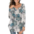 thumbnail image 1 of VERABENDI Women's Plus Size Tops Blouses Long Sleeve Button Up V-neck Tunic Shirts, M-4XL, 1 of 6