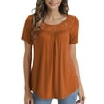 thumbnail image 1 of VERABENDI Women's Plus Size Tops Summer Short Sleeve Lady Tunic Shirts Lace Splicing Blouses,M-4XL, 1 of 8
