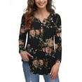 thumbnail image 1 of VERABENDI Women's Plus Size Tunic Tops Long Sleeve Henley T-Shirt Floral Casual Swing Blouses,M/L/1X/2X/3X/4X, 1 of 1