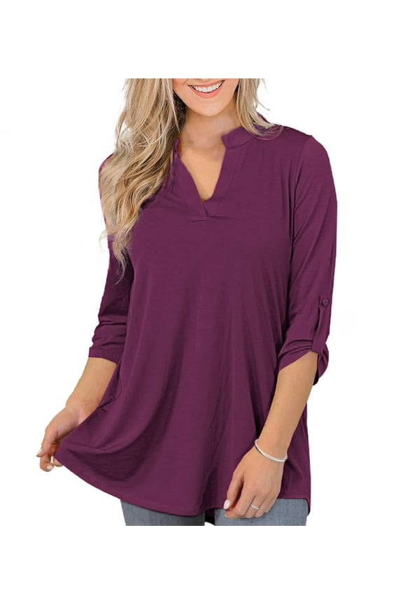 Women's Plus Size 3X Floral Printed V Neck Tunic in Polyester/Rayon Material