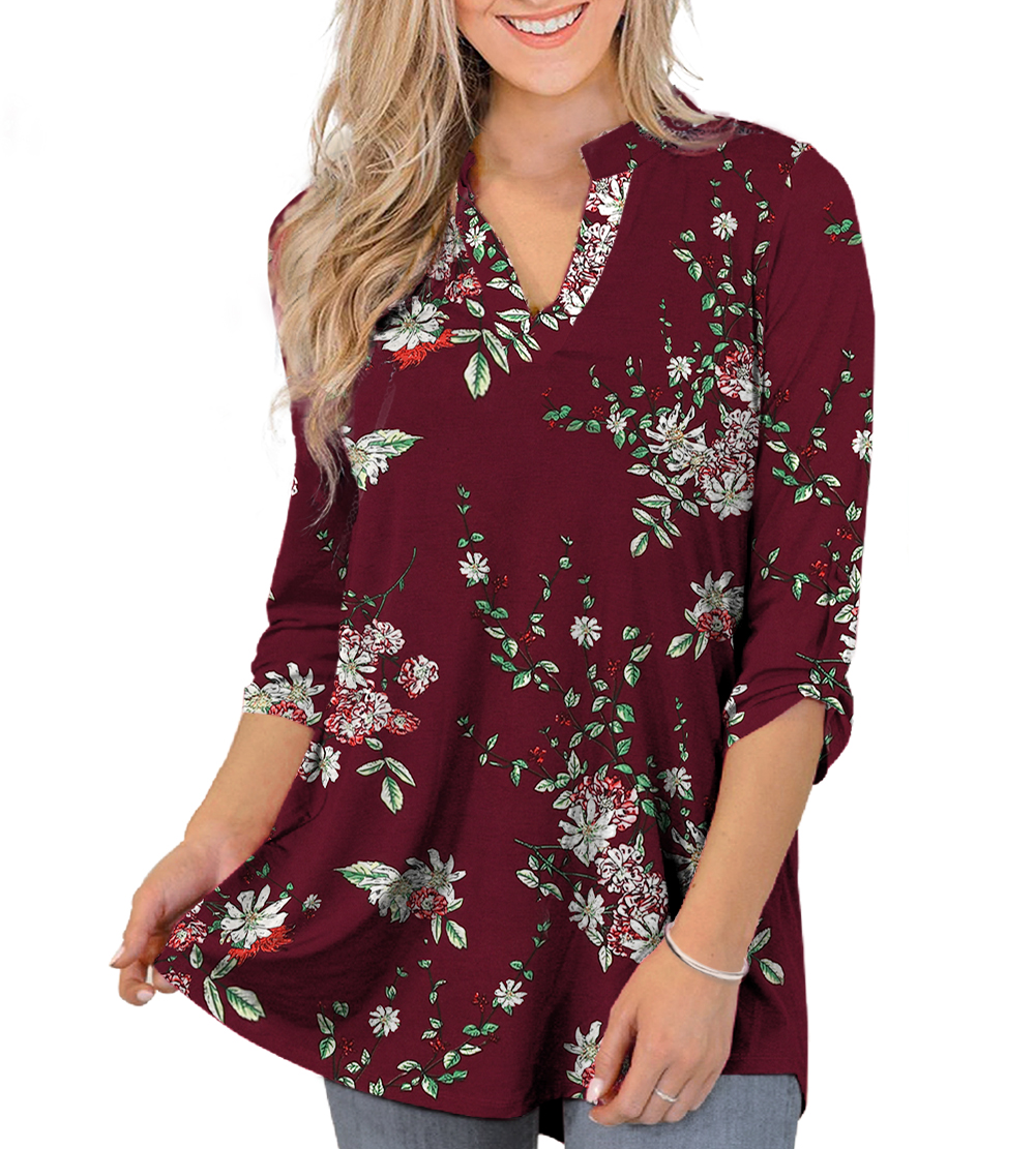 GIPQJK Womens Plus Size Tops 4x5x Elbow Length V Neck T Shirts Oversized Tunic Shirts Casual