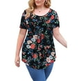 thumbnail image 1 of VERABENDI Women's Plus Size Tops Summer Short Sleeve Loose Fit Tunic Blouses Floral Flowy Shirts,1X/2X/3X/4X, 1 of 8