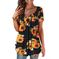 thumbnail image 1 of VERABENDI Womens Tops Plus Size Summer Short Sleeve Button V-Neck Henley Shirt Ladies Blouse (M-4xl), 1 of 7