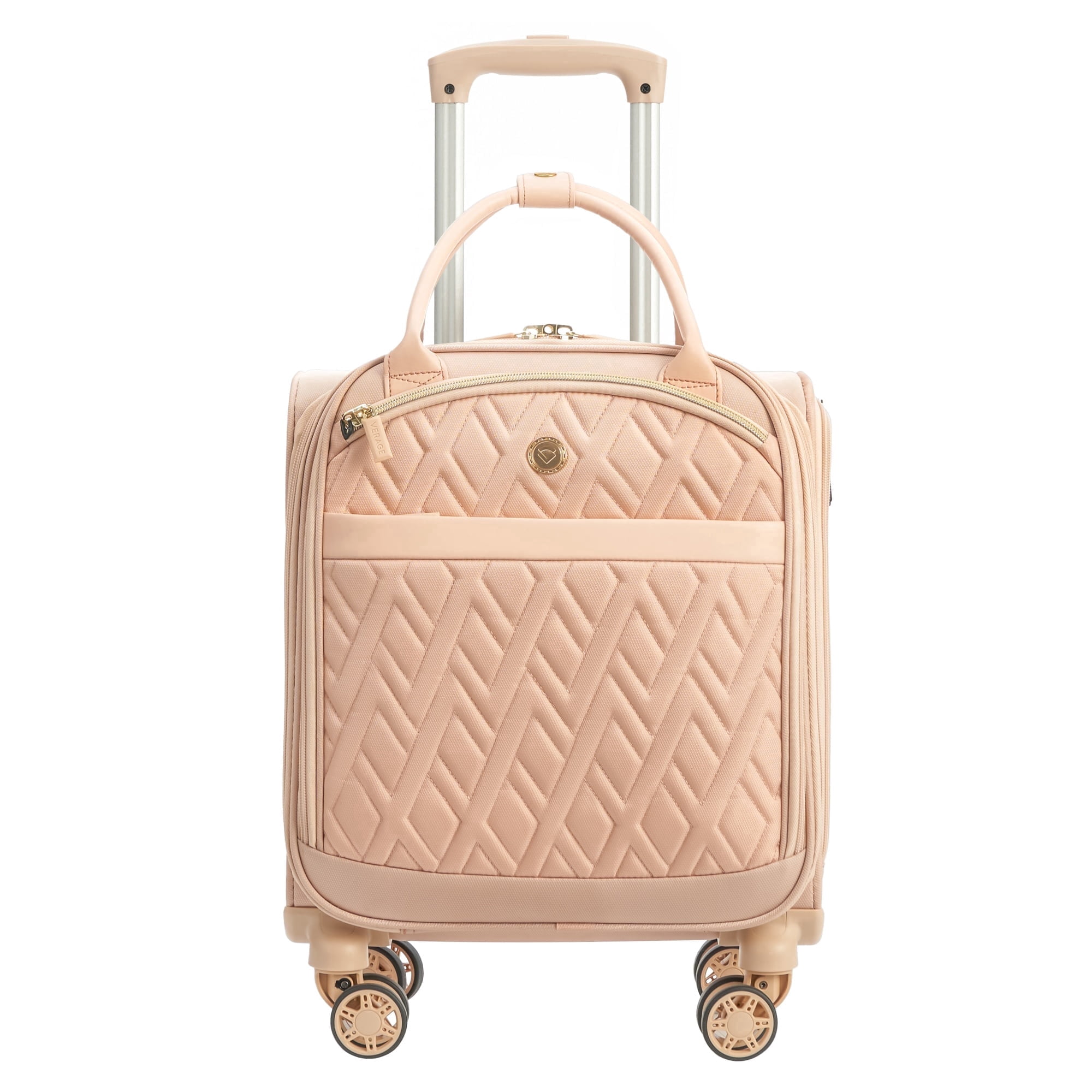 VERAGE 14-Inch Underseat Carry on Luggage with Spinner Wheels & USB Charging Port USB A&C Charging Port, Padded Laptop Pocket & Wet/Dry Compartments for Women
