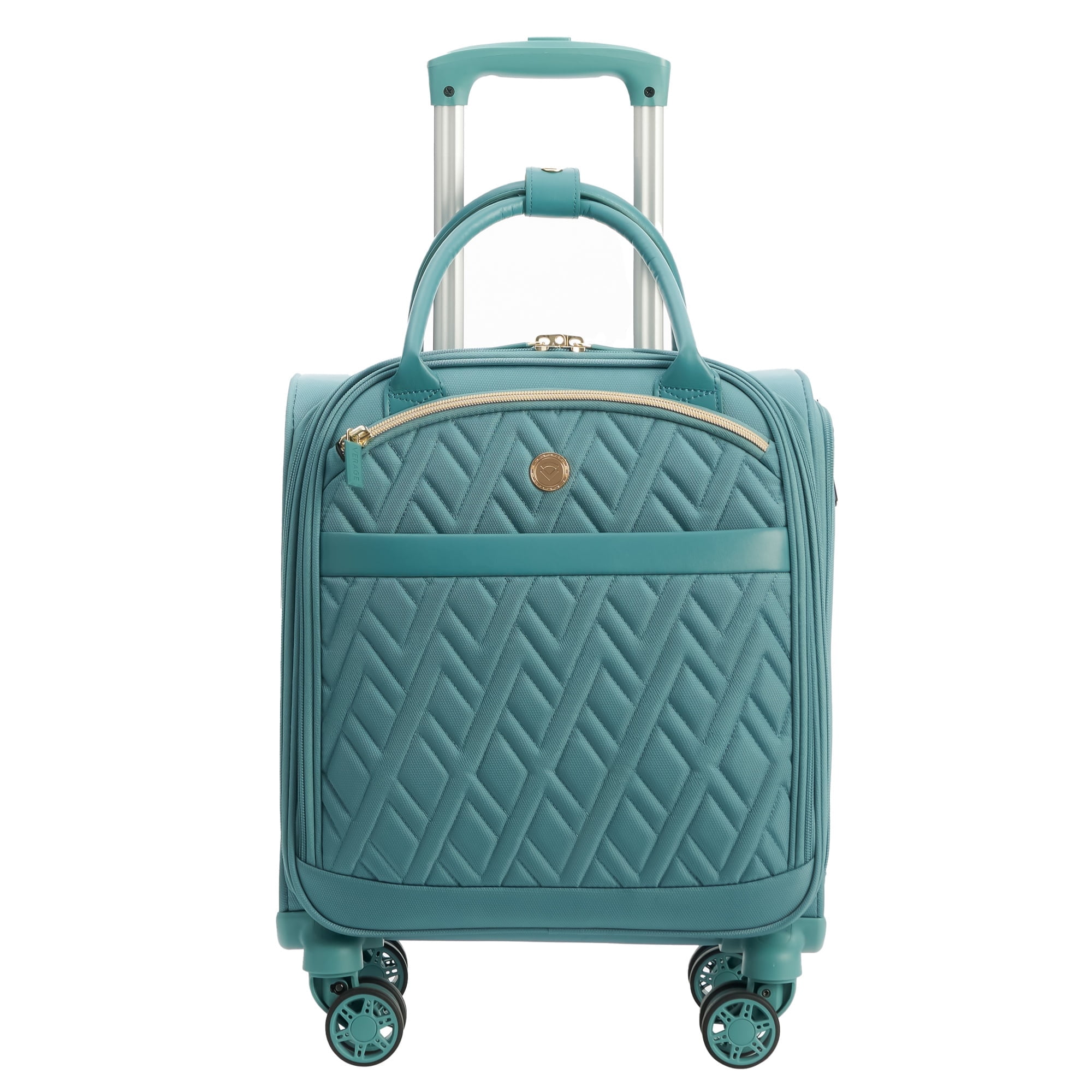VERAGE 14-Inch Underseat Carry On Luggage with Spinner Wheels & USB Charging Port USB A&C Charging Port, Padded Laptop Pocket & Wet/Dry Compartments for Women