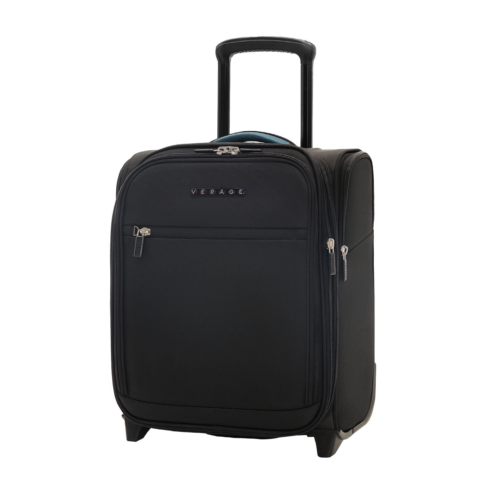 VERAGE 16-Inch Rolling Underseat Luggage with Wheels, Softside Expanable Small Suitcase Carry On Luggage Bags for Airlines Airplanes Short Trip Men Women (Black)
