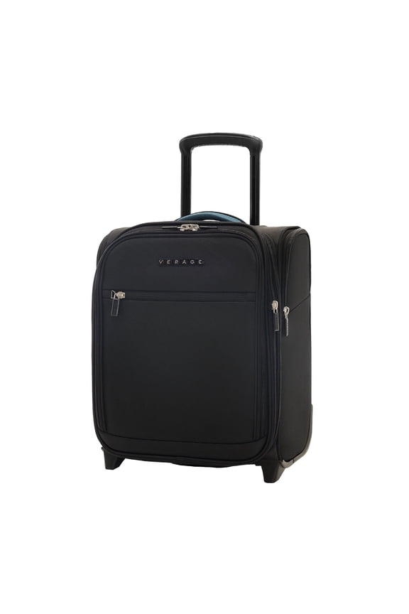 16-Inch Rolling Underseat Luggage with Wheels, Softside Expanable Small Suitcase Carry On Luggage Bags for Airlines Airplanes Short Trip Men Women (Black)