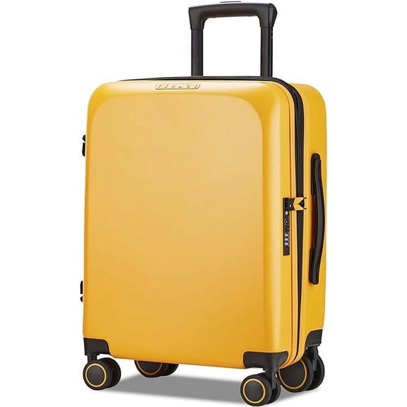 VERAGE Freeland Carry On Luggage with X-Large Spinner Wheels, Expandable Hardside Travel Suitcase, TSA Approved (20-Inch, Yellow)