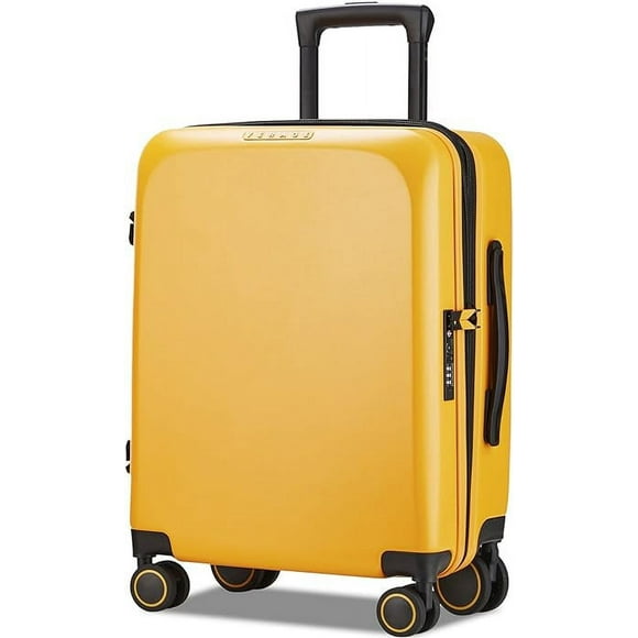 VERAGE Freeland Carry On Luggage with X-Large Spinner Wheels, Expandable Hardside Travel Suitcase, TSA Approved (20-Inch, Yellow)