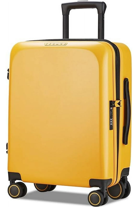Freeland Carry On Luggage with X-Large Spinner Wheels, Expandable Hardside Travel Suitcase, TSA Approved (20-Inch, Yellow)
