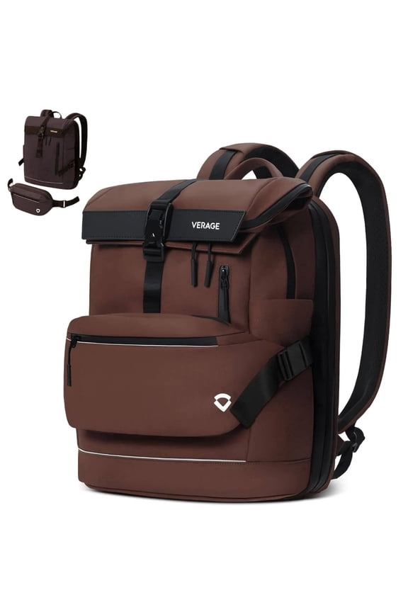 Lightweight Roll-Top Backpack with Detachable Sling Bag, Water Resistant Laptop Backpack Fits 16 Inch Laptop for Travel Work School Daily Use