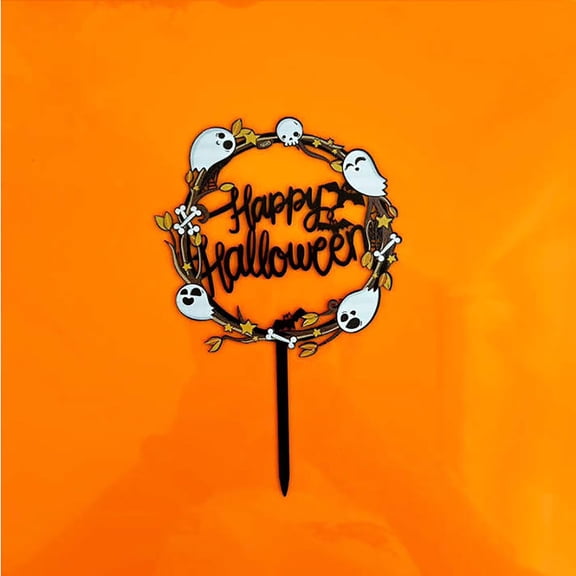 VERAQING Acrylic Castle Halloween Cake Decoration Topper, This Color Printed Party Supply Insert Anchors Vertical Dessert Structural Setup.