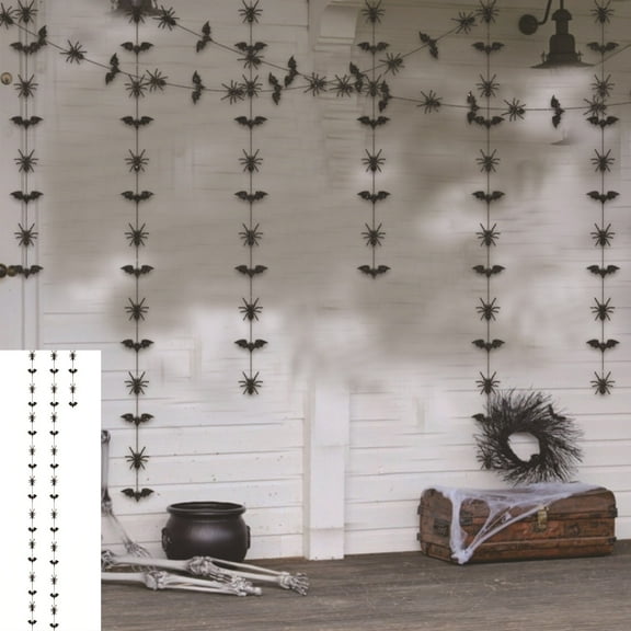 VERAQING Paper Bat Spider Garland, This Hanging Party Decor Supply Vertically Structures Upper Spatial Volume During Indoor Event Setup.