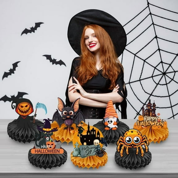 VERAQING Paper Honeycomb Spider Ghost Centerpiece, This Desktop Standing Prop Decor Structures Spatial Volume On Flat Party Dining Tables.