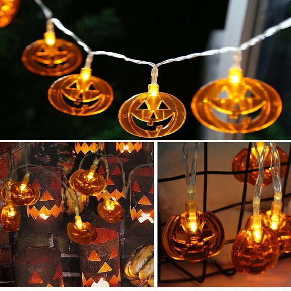 VERAQING Plug In Powered Spooky Holiday Decoration String Lights, This Festive Indoor Decor Measures 16.4 ft with 20 leds.