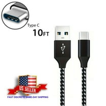 VERATOWN 10' Type C Flexible Cable for Andriod, Black