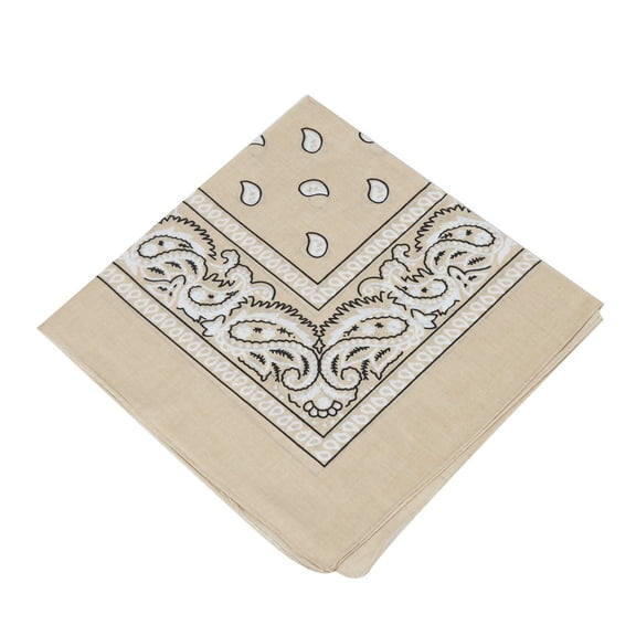VERATOWN 100 percent Cotton Paisley Bandanas Beige